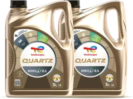 Quartz 9000 Xtra and Quartz Ineo Xtra car engine oil bottles