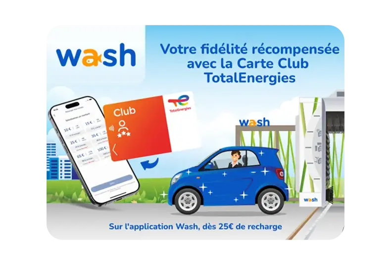 carte Club dans l’application Wash