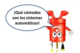 Dibujo de un barril rojo con cara y un bocadillo con texto