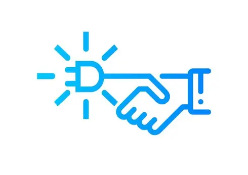 Grafik Ladestecker mit Hand