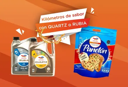 En 'Kilómetros de sabor con Quartz o Rubia', por la compra de nuestros lubricantes, reclama tu panetón